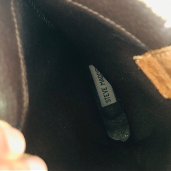 Leather & Knit Steve Madden Buckle Boots - Picture 9 of 13